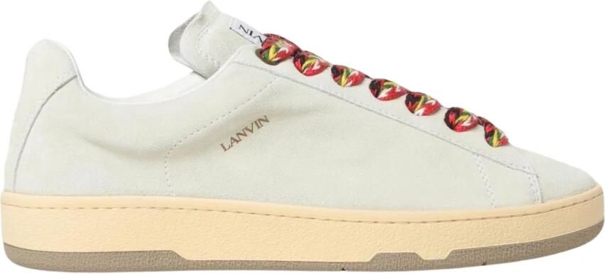 Lanvin Aztec-Weave Vetersluiting Suède Sneakers Beige Heren - Foto 4