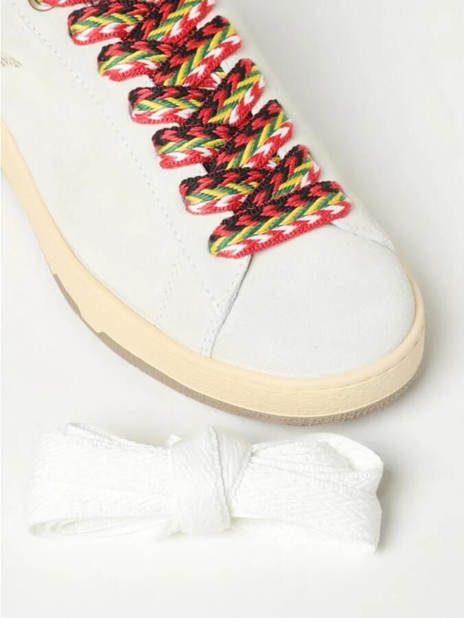 Lanvin Aztec-Weave Vetersluiting Suède Sneakers Beige Heren - Foto 3