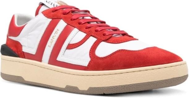 Lanvin Rood Wit Sneakers Multi-Panel Design Red Heren