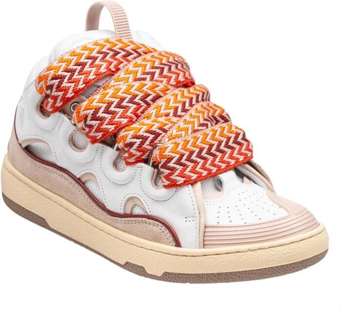 Lanvin Wit Peach Leren Sneakers