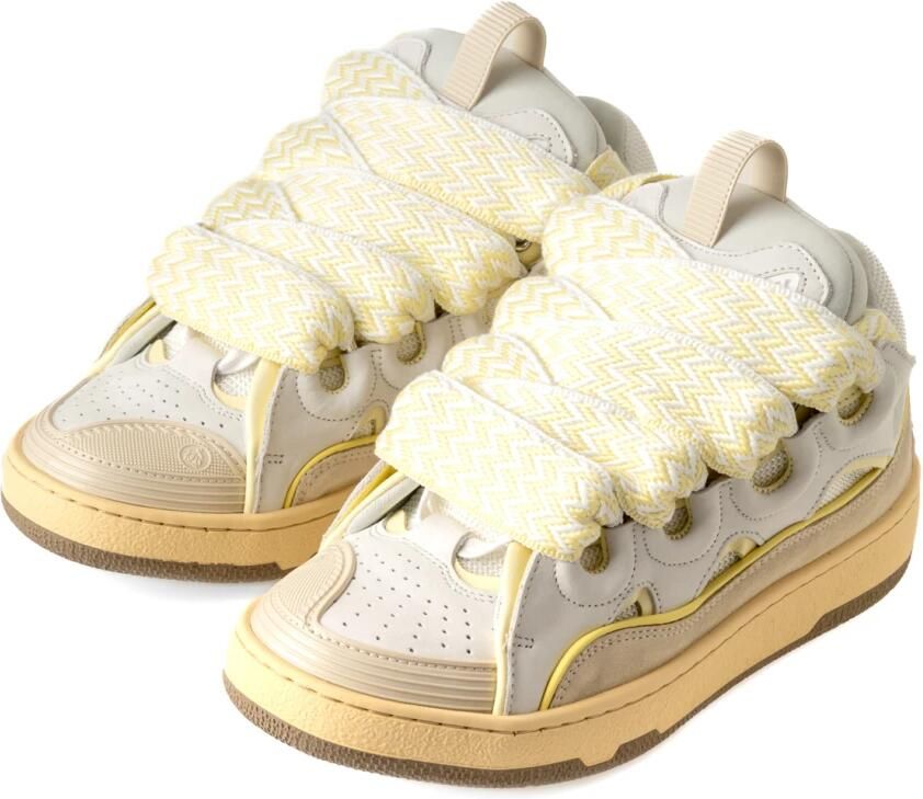 Lanvin Witte Curb Leren Sneakers