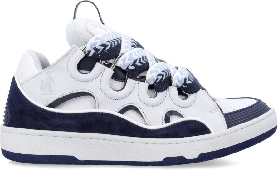 Lanvin Witte Marineblauwe Curb Sneakers - Foto 3