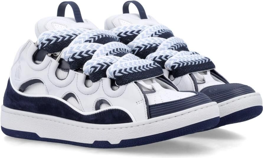 Lanvin Witte Marineblauwe Curb Sneakers - Foto 2