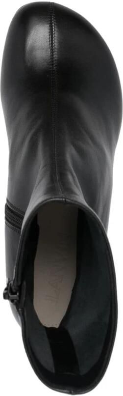 Lanvin Zwarte Leren Laarzen met Ronde Neus Zwart Dames - Foto 2