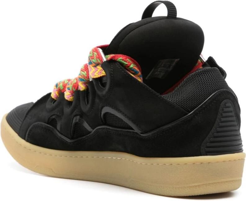 Lanvin Zwarte Sneakers Met Overdreven Silhouet Multicolor Veters - Foto 4