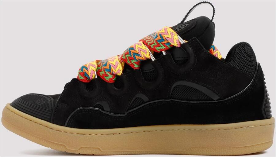 Lanvin Zwarte Sneakers Met Overdreven Silhouet Multicolor Veters - Foto 6