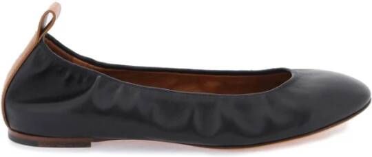 Lanvin Leren Ballerina Flat Black Dames