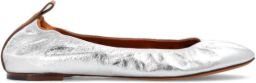 Lanvin Gelamineerde Leren Ballerina Flats Gray Dames