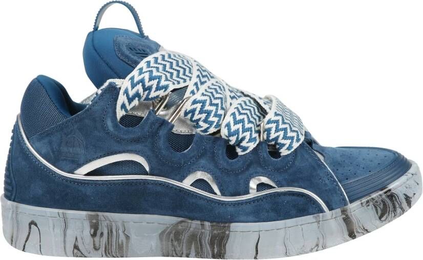 Lanvin Leren Curb Sneakers met Reflecterende Details