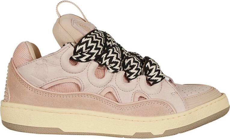Lanvin Leren Curb Sneakers Pink Dames
