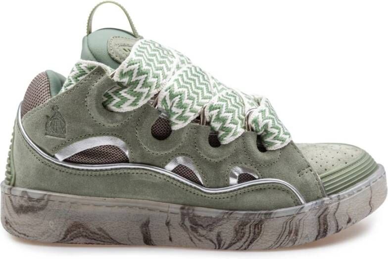 Lanvin Leren en Mesh Sneakers