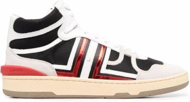 Lanvin Leren High Top Sneakers Black Heren