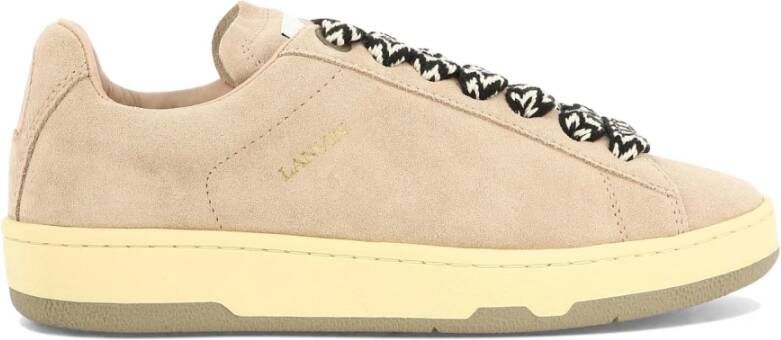 Lanvin Roze Leren Sneakers met Suède Detail Pink Dames