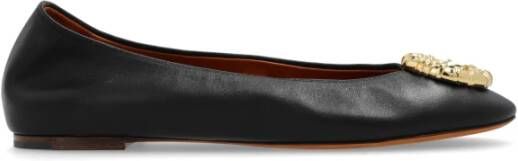 Lanvin Melodie leren ballet flats Black Dames