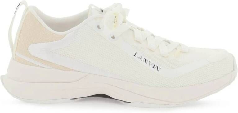 Lanvin Mesh LI Sneakers met Rubberdetails White Heren