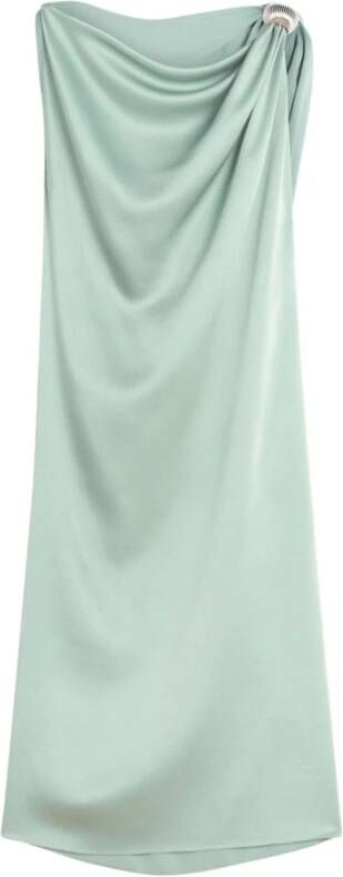Lanvin Mintgroene Top met bootnek en gedrapeerde details