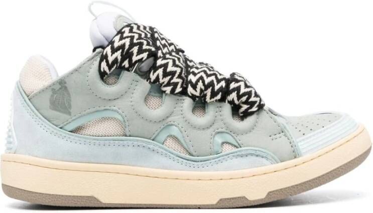 Lanvin Lichtblauwe Leren Sneakers voor Dames Blauw Dames