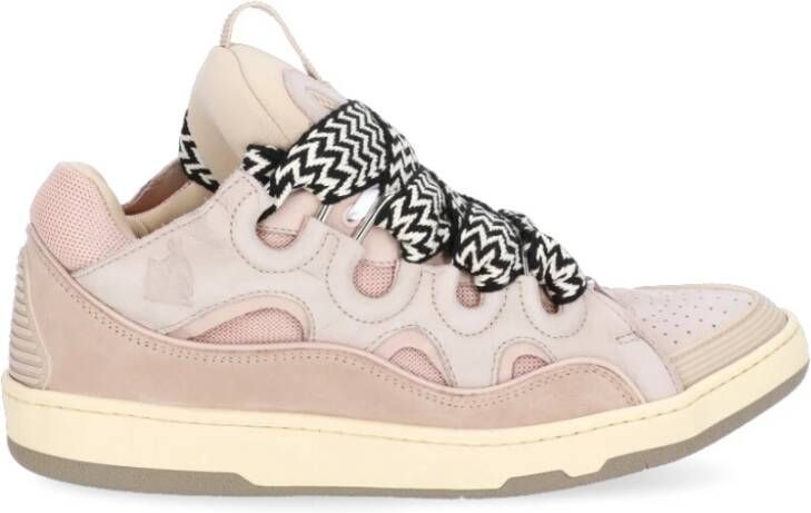 Lanvin Roze Leren Sneakers met Ademende Details Pink Heren