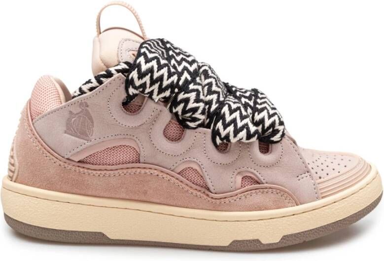 Lanvin Roze Leren Sneakers Stijlvol Model