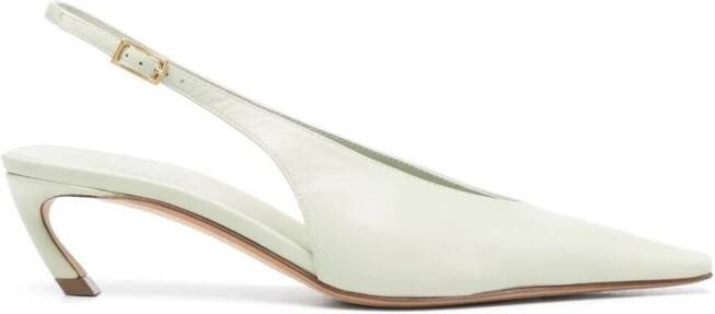 Lanvin Sage Green Pointed-Toe Slingback Pumps Groen Dames