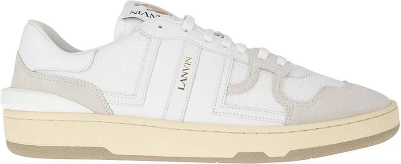 Lanvin Witte en Beige Kalfsleren Clay Sneakers White - Foto 3