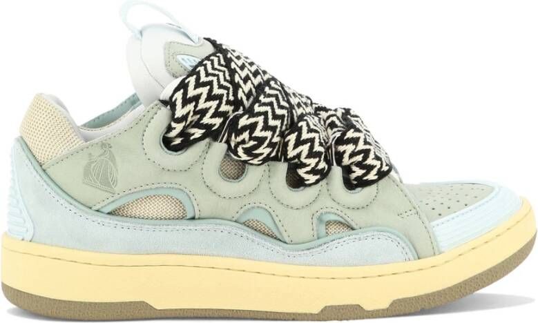 Lanvin Lichtblauwe Leren Sneakers voor Dames Blauw Dames