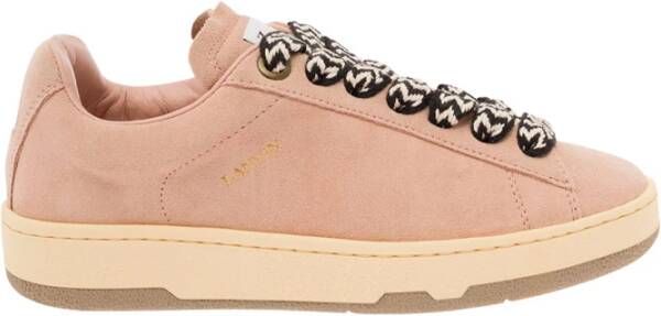 Lanvin Roze Leren Sneakers met Suède Detail Pink Dames