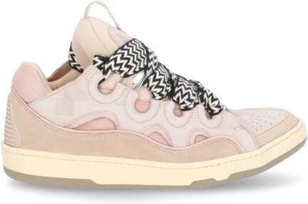Lanvin Roze Leren Sneakers met Ademende Details Pink Dames