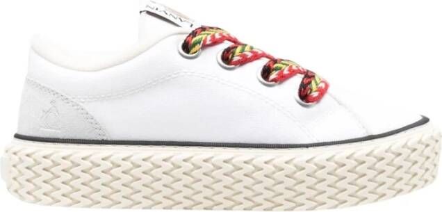 Lanvin Witte Sneakers met Curb Motief Veters White Dames