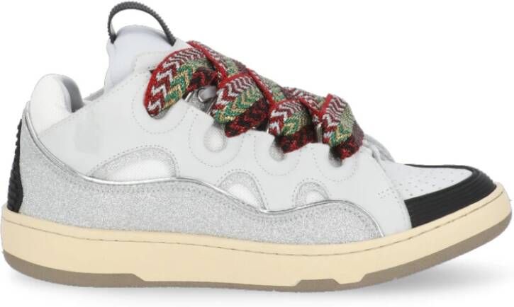 Lanvin -vrouwen beteugelen veter sneakers wit Dames