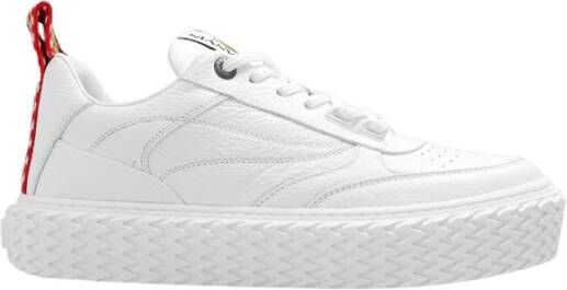 Lanvin Witte Zigzag Platform Lage Sneakers Wit Dames