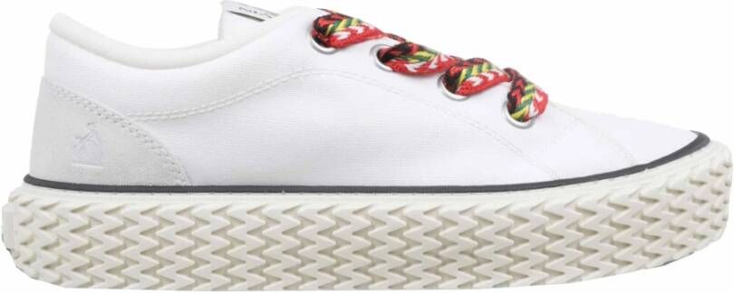 Lanvin Witte Katoenen Logo Patch Sneakers White Heren