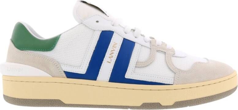 Lanvin Stijlvolle Mesh en Suède Sneakers voor Mannen White Heren