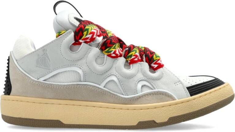Lanvin Multicolor Veters Leren Sneakers White Heren