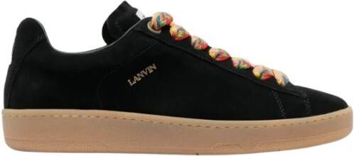 Lanvin Zwarte Suède Leren Sneakers Black Dames
