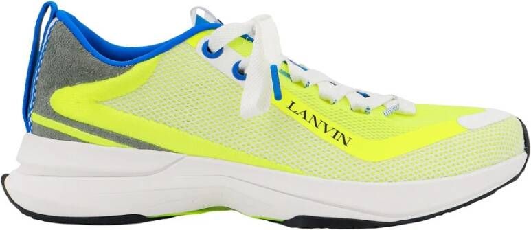 Lanvin Suède en Nylon Vetersneakers Yellow Heren