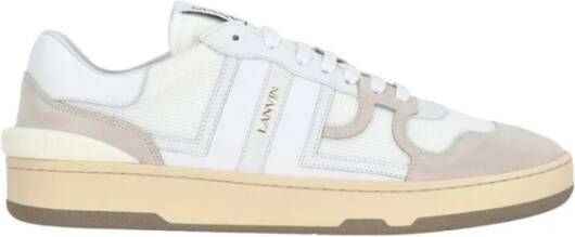 Lanvin Witte en Beige Kalfsleren Clay Sneakers White - Foto 5