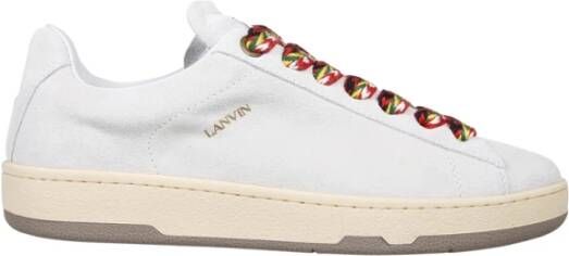 Lanvin Aztec-Weave Vetersluiting Suède Sneakers Beige Heren