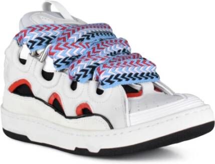 Lanvin Witte Leren Curb Sneakers Wit Heren