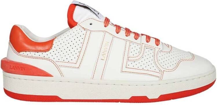 Lanvin Witte Leren Sneakers met Geperforeerd Detail White Heren