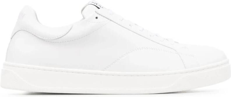 Lanvin Witte Leren Sneakers met Logodetail White Heren