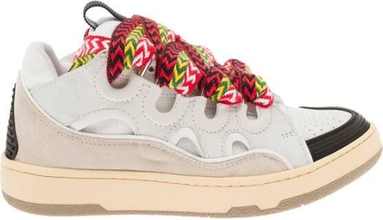 Lanvin Witte Leren Sneakers Multicolor Veters Multicolor Dames