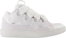 Lanvin Witte Synthetische Curb Sneakers Multicolor