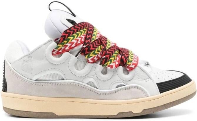 Lanvin Witte Veterschoenen Rubberen Zool White Dames