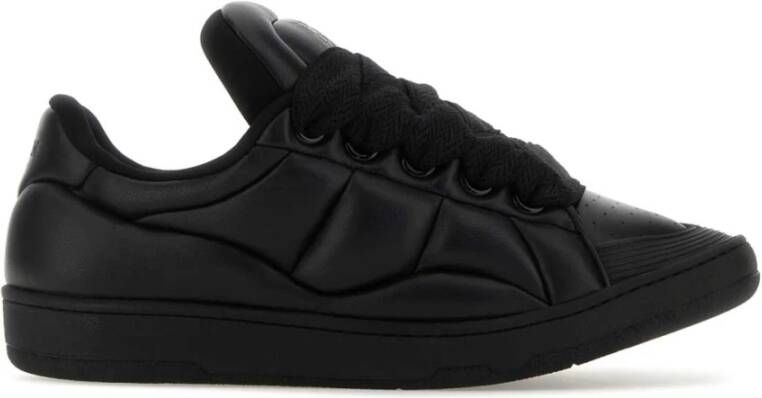 Lanvin XL Zwarte Leren Curb Sneakers Zwart Heren