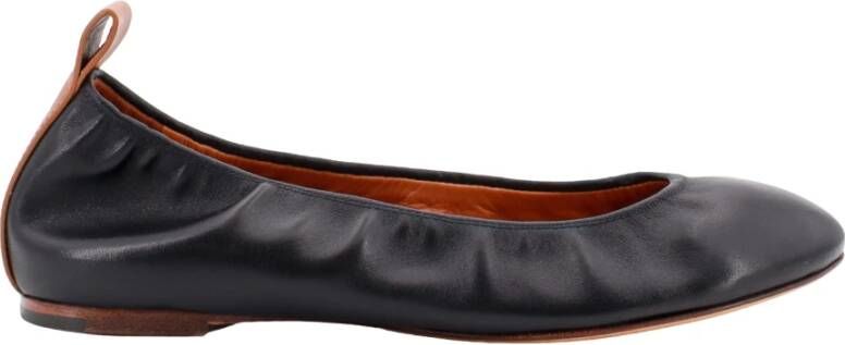 Lanvin Zwarte Leren Ballerina Schoenen Black Dames