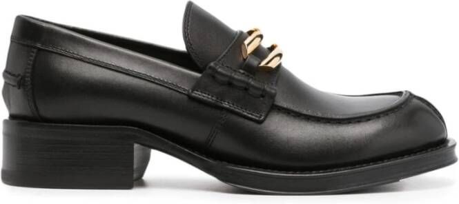 Lanvin Zwarte Leren Loafers met Gespdetail Black Dames