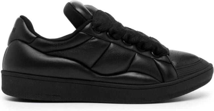 Lanvin Zwarte Leren Sneakers Black Heren