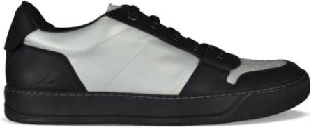 Lanvin Zwarte Leren Sneakers met L Logo Zwart Heren