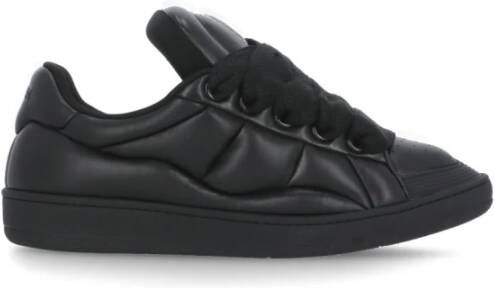 Lanvin Zwarte Leren Sneakers voor Mannen Zwart Heren